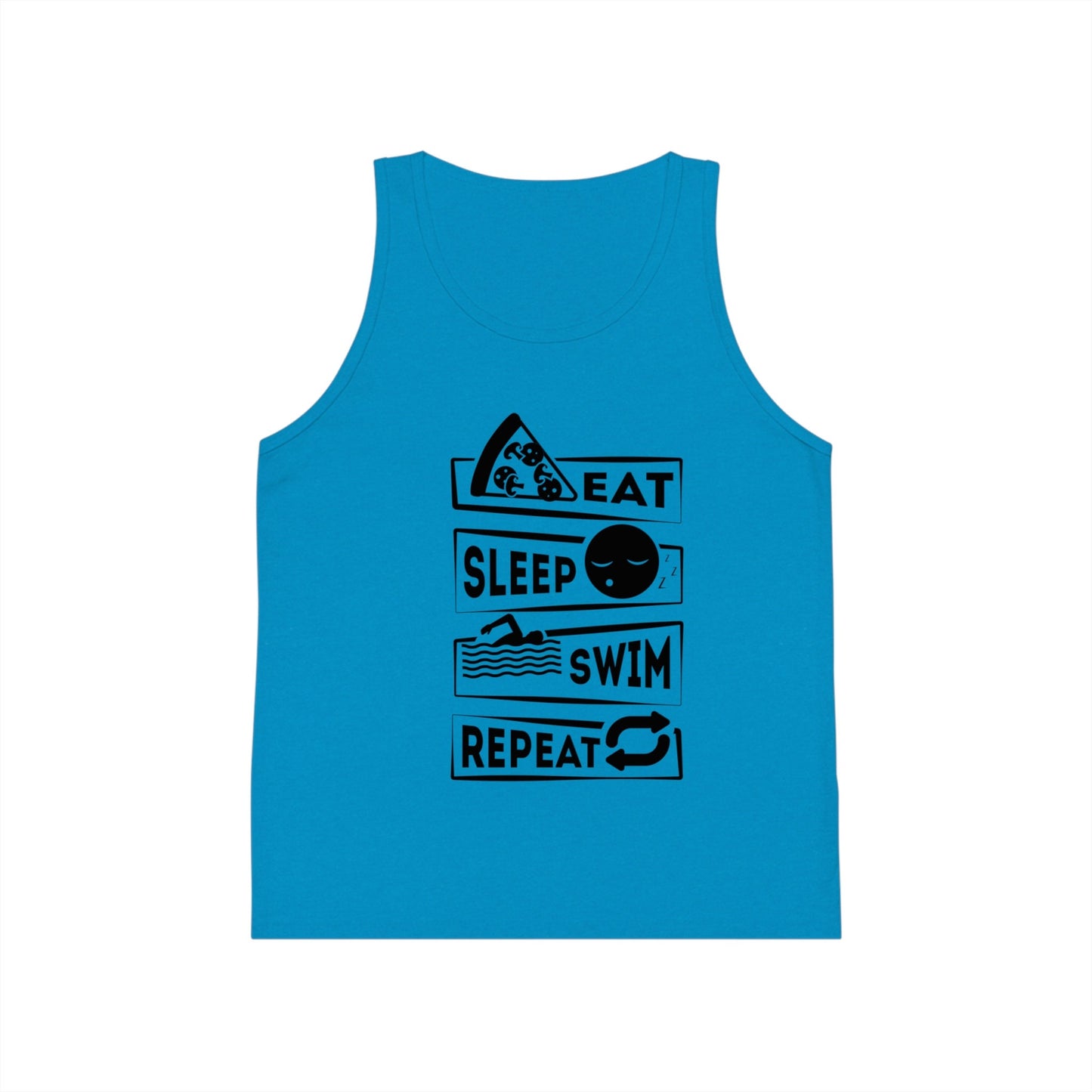 Eat Sleep Swim Repeat, Swimming Shirt, Kid's Jersey Tank Top