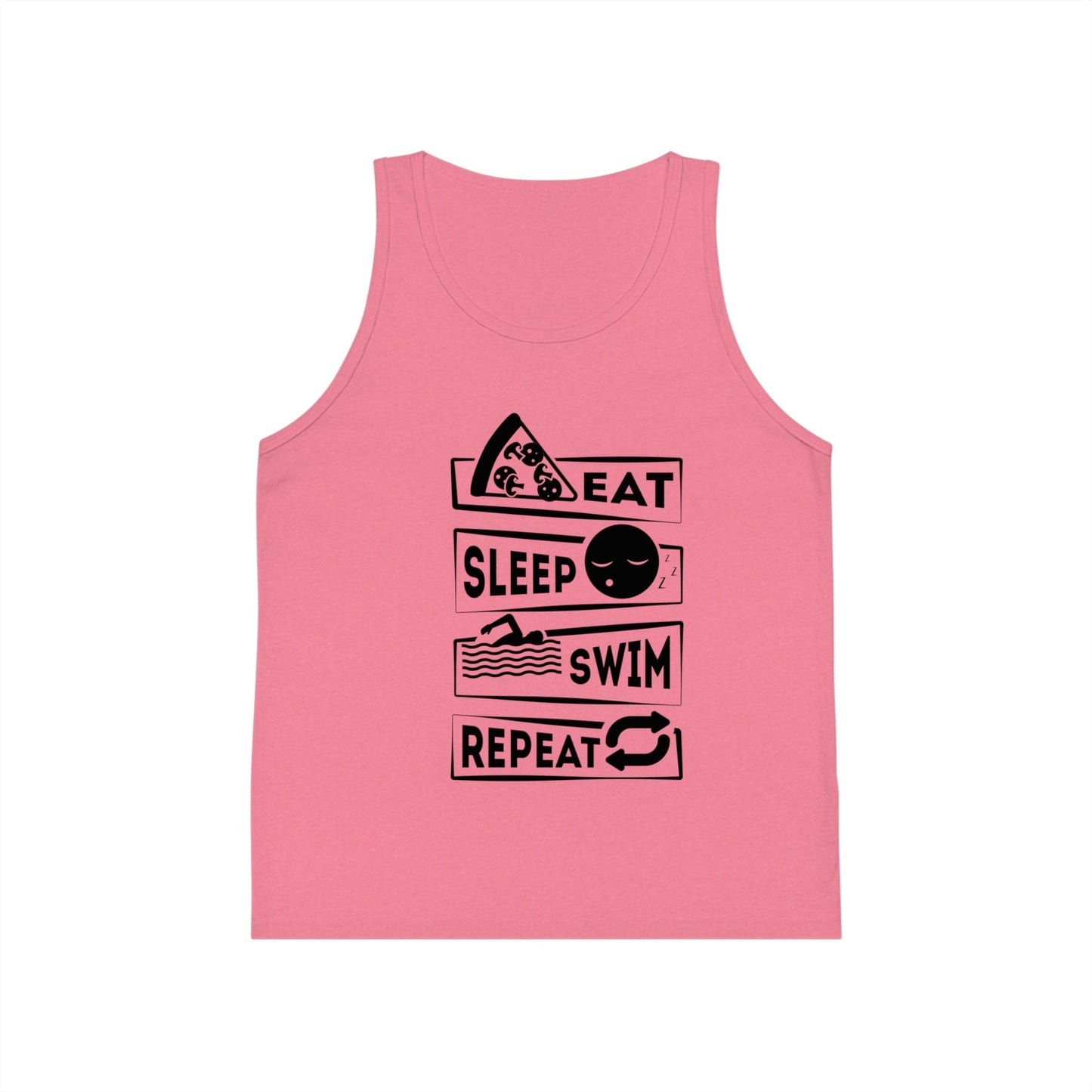 Eat Sleep Swim Repeat, Swimming Shirt, Kid's Jersey Tank Top