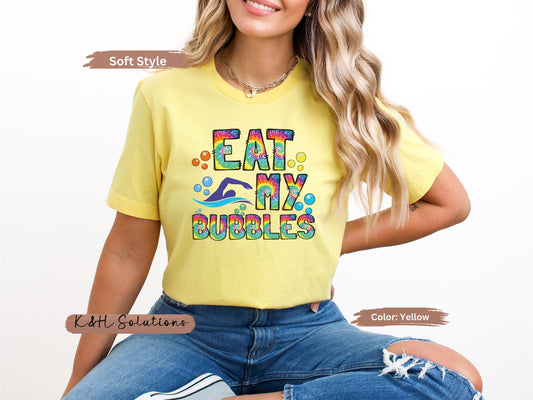 Eat My Bubles Shirt| Swim Tee | Fun Swim Shirt | Summer Vibes Shirt | Gift for Swimmers | Relaxed Pool wear | Gift for a friend