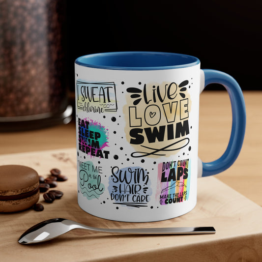 Swimming Mug, Swimming Affirmations, Cute Swimmer Gift, Swimmer Coffee Mug 11 oz, Sublimation Mug,  Swim Team, Inspirational Message