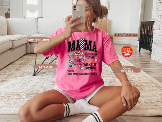 Comfort Colors Shirt, Mom Tour shirt, The Motherhood Tour, Mother's Day 2025 Gift, Mama Life T-Shirt, Moms adventure tee, Casual Wear