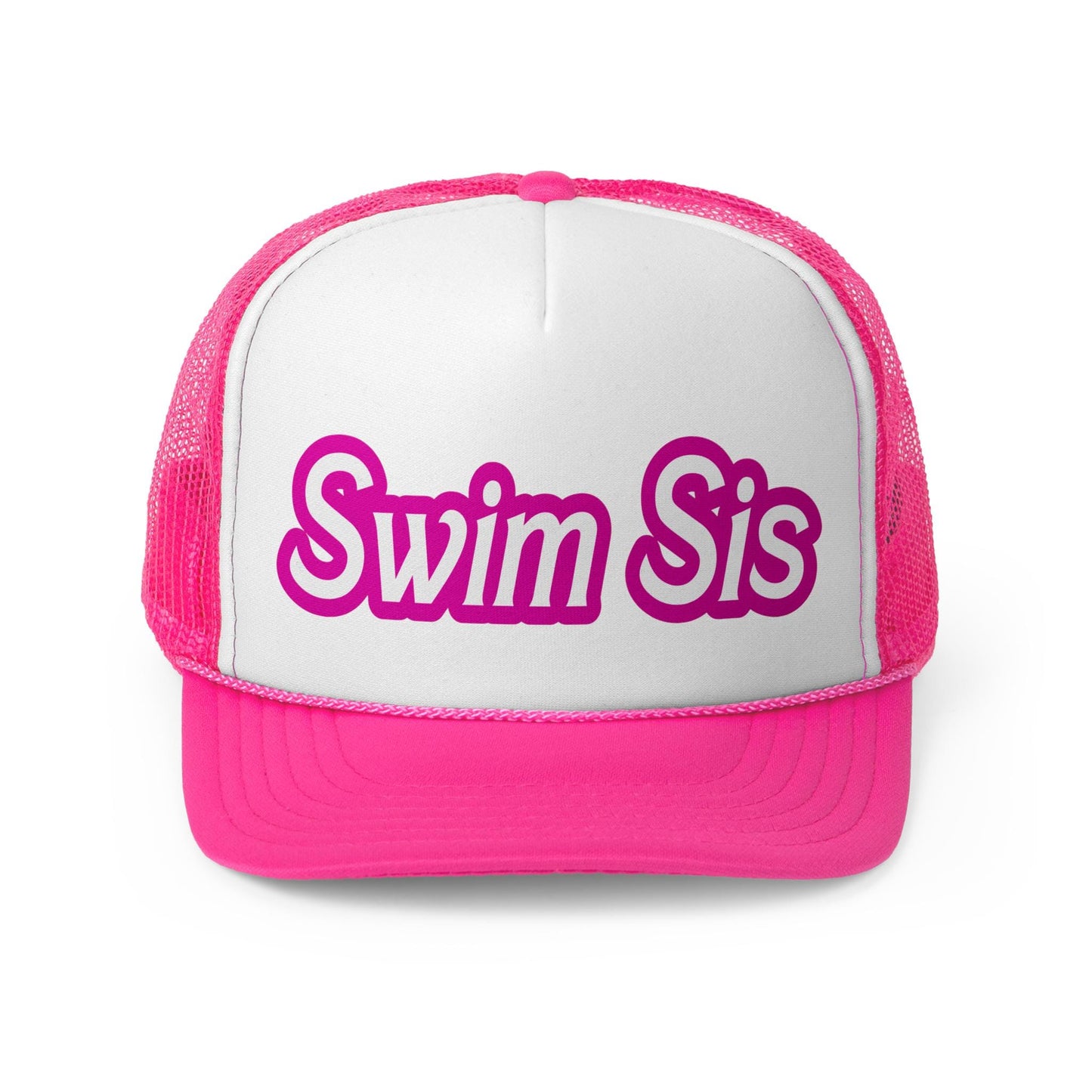 Swim SIS Cap | Pink Otto Trucker Hat | Team Hats | Gift for a Friend | Summer Cap | Pink Hat