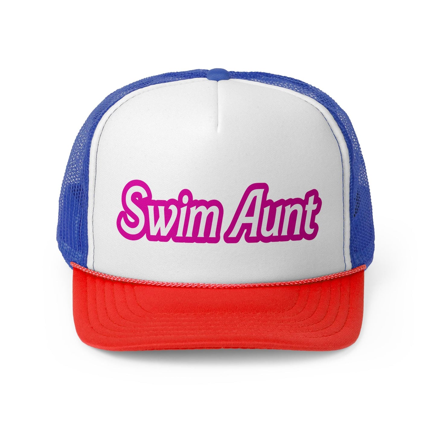 Swim Aunt Cap | Pink Otto Trucker Hat | Team Hats | Gift for a Friend | Summer Cap | Pink Hat