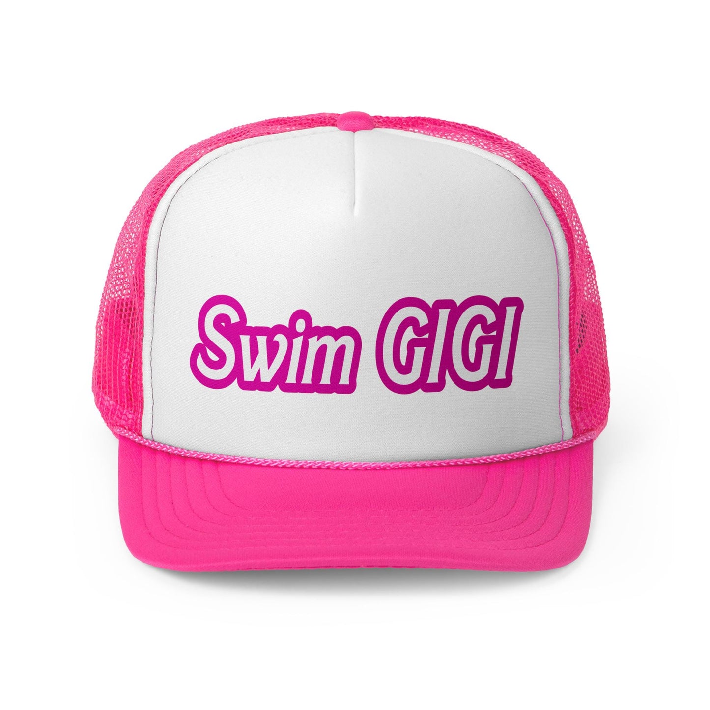 Swim GIGI | Pink Otto Trucker Hat | Team Hats | Gift for a Friend | Summer Cap | Pink Hat