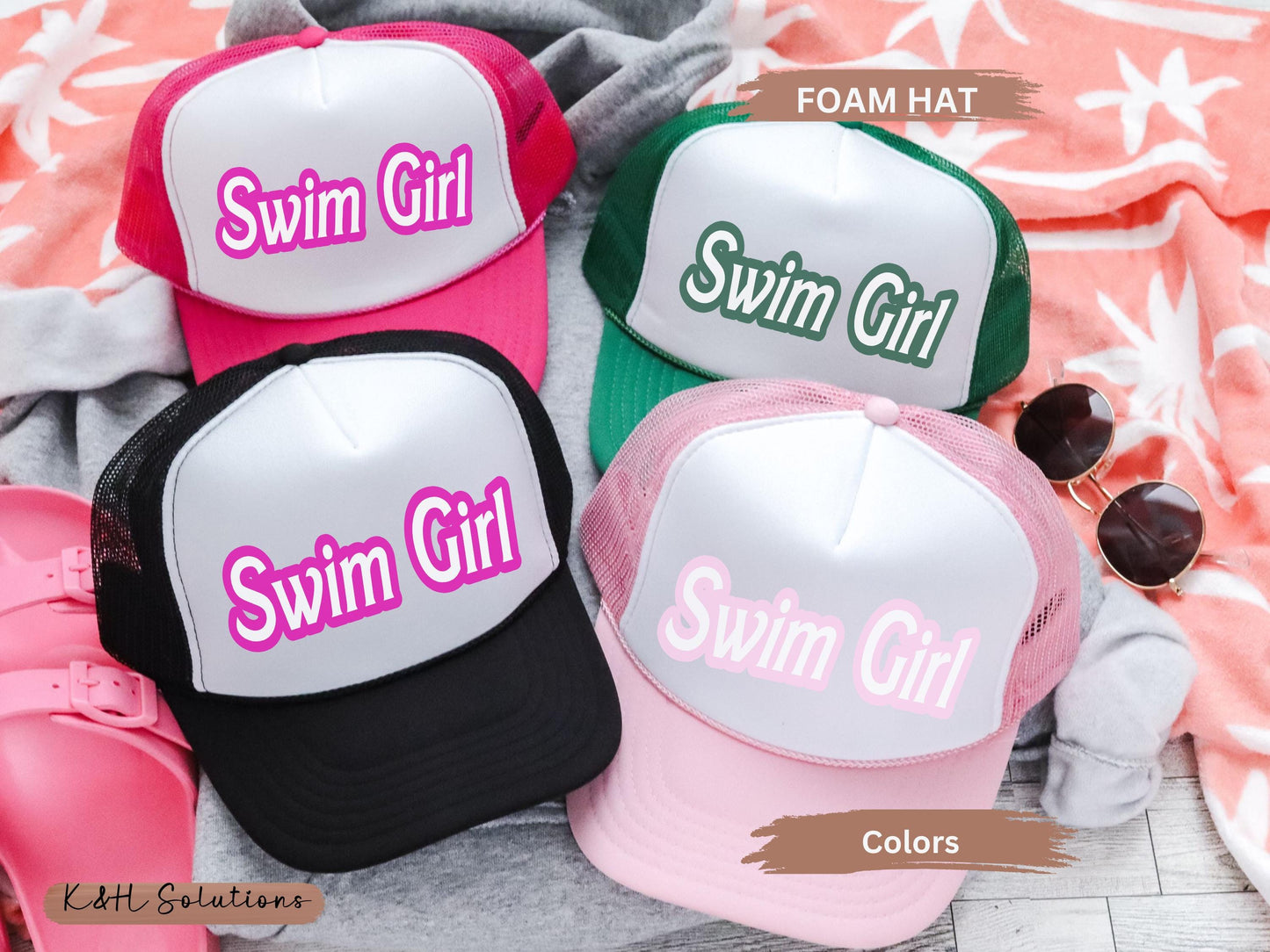 Swim Girl Cap | Pink Otto Trucker Hat | Team Hats | Gift for a Friend | Summer Cap | Pink Hat
