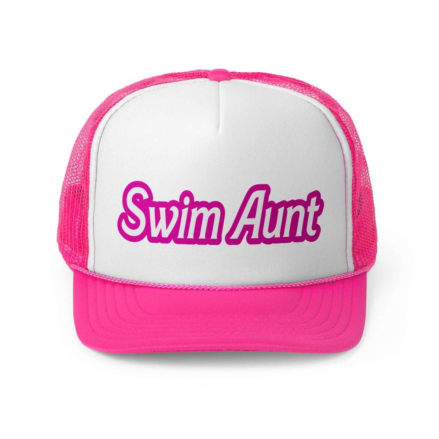 Swim Aunt Cap | Pink Otto Trucker Hat | Team Hats | Gift for a Friend | Summer Cap | Pink Hat