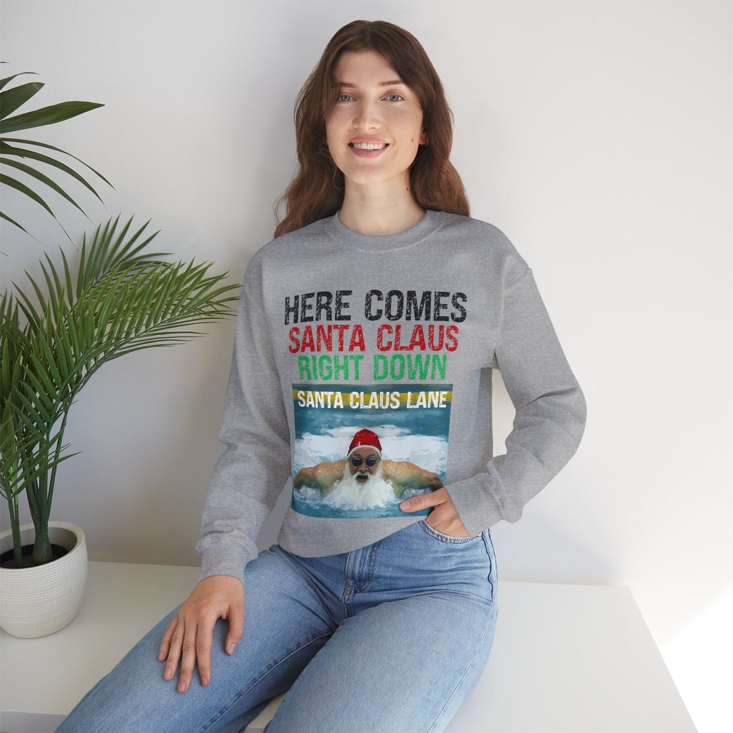 Sweatshirt for swimmers, Santa's Lane, Ogly Sweatshirt